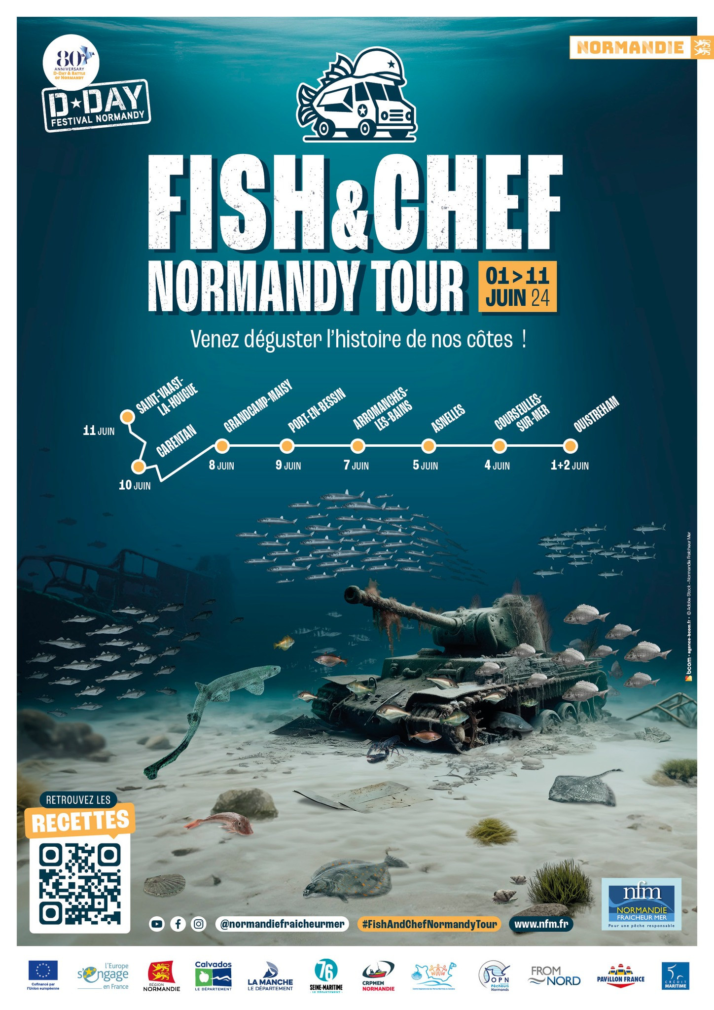 Fish & Chef Normandy Tour, La manche, ses ports, les plages ...